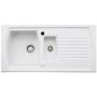 Abode Milford 1.5 Bowl Inset White Ceramic Kitchen Sink