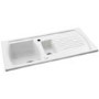 Abode Milford 1.5 Bowl Inset White Ceramic Kitchen Sink