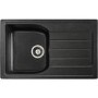 Abode Oriel Single Bowl Inset Black Granite Kitchen Sink