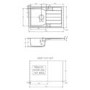Abode Oriel Single Bowl Inset Black Granite Kitchen Sink