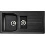 Abode Oriel 1.5 Bowl Inset Black Granite Kitchen Sink