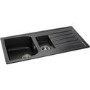 Abode Oriel 1.5 Bowl Inset Black Granite Kitchen Sink