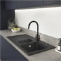 Abode Oriel 1.5 Bowl Inset Black Granite Kitchen Sink