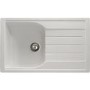Abode Oriel Single Bowl Inset White Granite Kitchen Sink