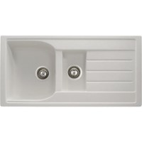 Abode Oriel 1.5 Bowl Inset White Granite Kitchen Sink