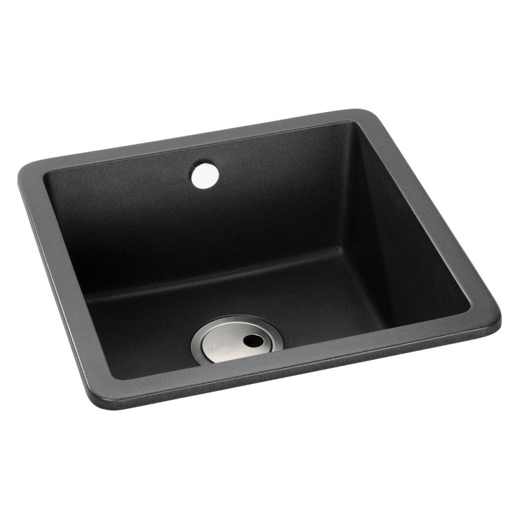 Abode Matrix Single Bowl Granite Inset Kitchen Sink - Grey