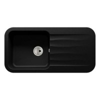 Abode Dune 1.0 Bowl Granite Kitchen Sink With Reversible Drainer - Matt Black