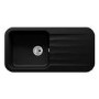 Abode Dune 1.0 Bowl Granite Kitchen Sink With Reversible Drainer - Matt Black