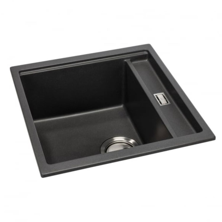 Abode Syncronist Compact 1.25 Bowl Inset/Undermount Kitchen Sink - Metallic Black