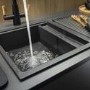 Abode Syncronist Compact 1.25 Bowl Inset/Undermount Kitchen Sink - Metallic Black