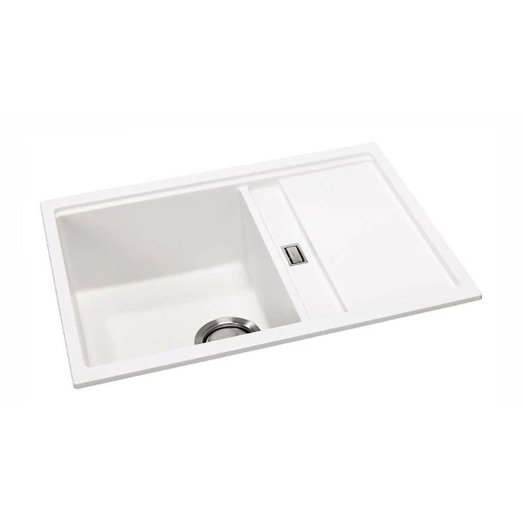 Abode Synchronist Compact 1.25 Sink Bowl & Drainer - White Granite