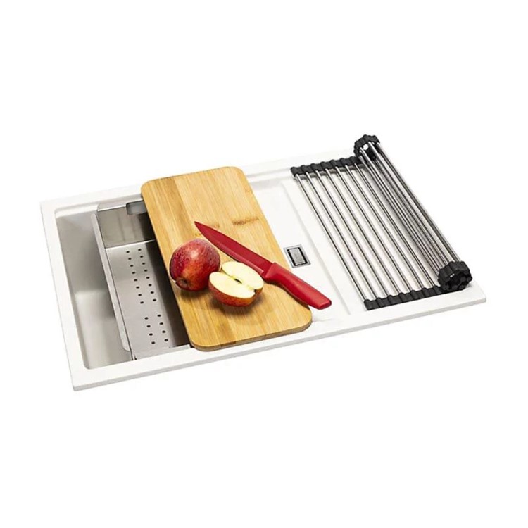 Abode Synchronist Compact 1.25 Sink Bowl & Drainer - White Granite