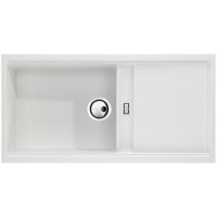 Abode Synchronist 1.25 Bowl Inset / Undermount White Granite Kitchen Sink