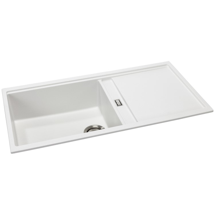 Abode Synchronist 1.25 Bowl Inset / Undermount White Granite Kitchen Sink
