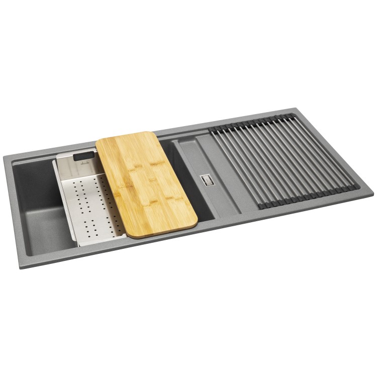 Abode Synchronist 1.25 Bowl Inset / Undermount Grey Granite Kitchen Sink