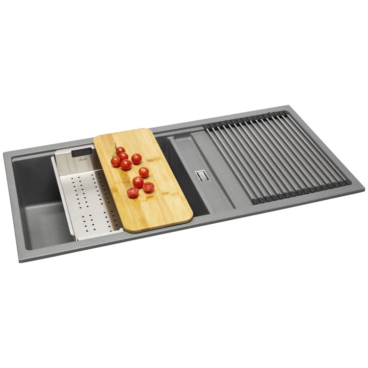 Abode Synchronist 1.25 Bowl Inset / Undermount Grey Granite Kitchen Sink