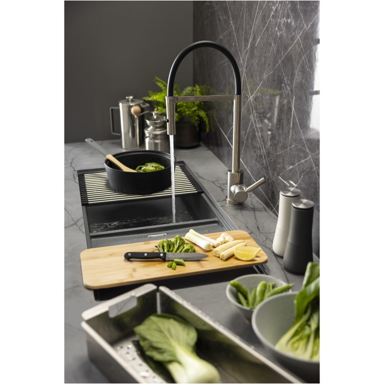 Abode Synchronist 1.25 Bowl Inset / Undermount Grey Granite Kitchen Sink