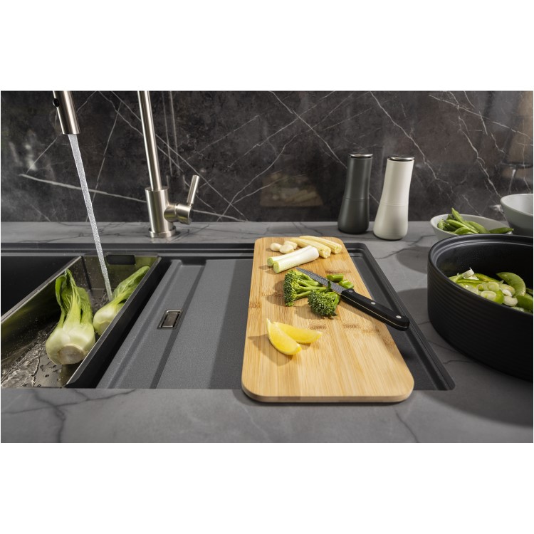 Abode Synchronist 1.25 Bowl Inset / Undermount Grey Granite Kitchen Sink