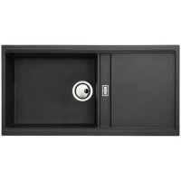 Abode Synchronist 1.25 Bowl Inset / Undermount Black Granite Kitchen Sink