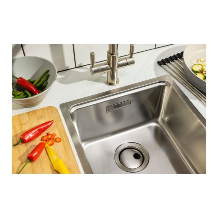 System Sync Single Bowl Kitchen Sink with Accessory Trio - Stainless Steel