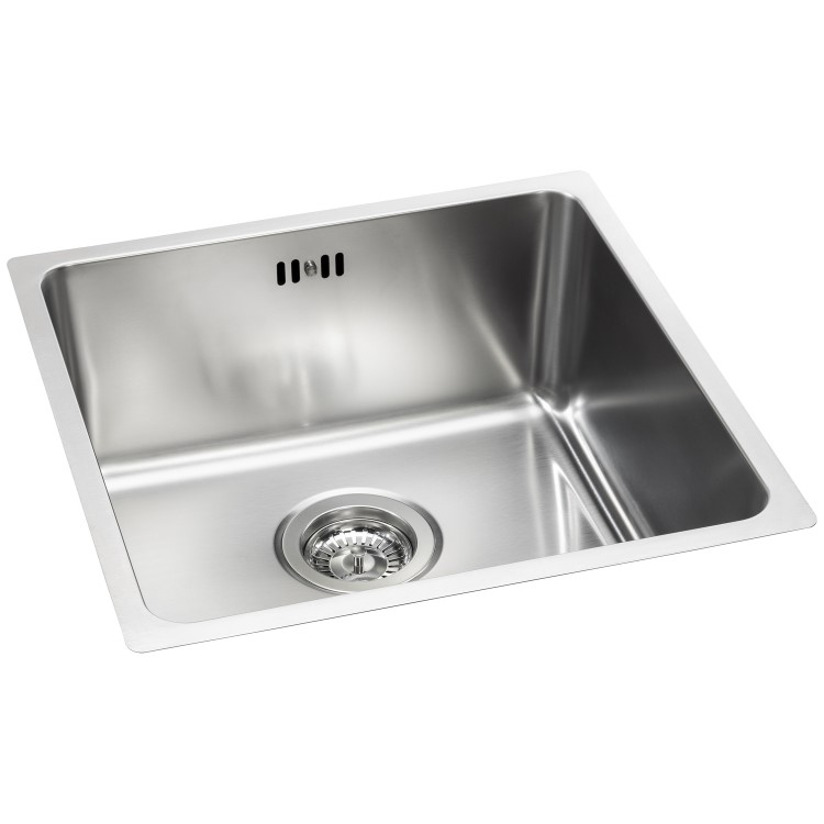 Abode Matrix R25 Single Bowl Inset / Undermount Brushed Stainless Steel Kitchen Sink