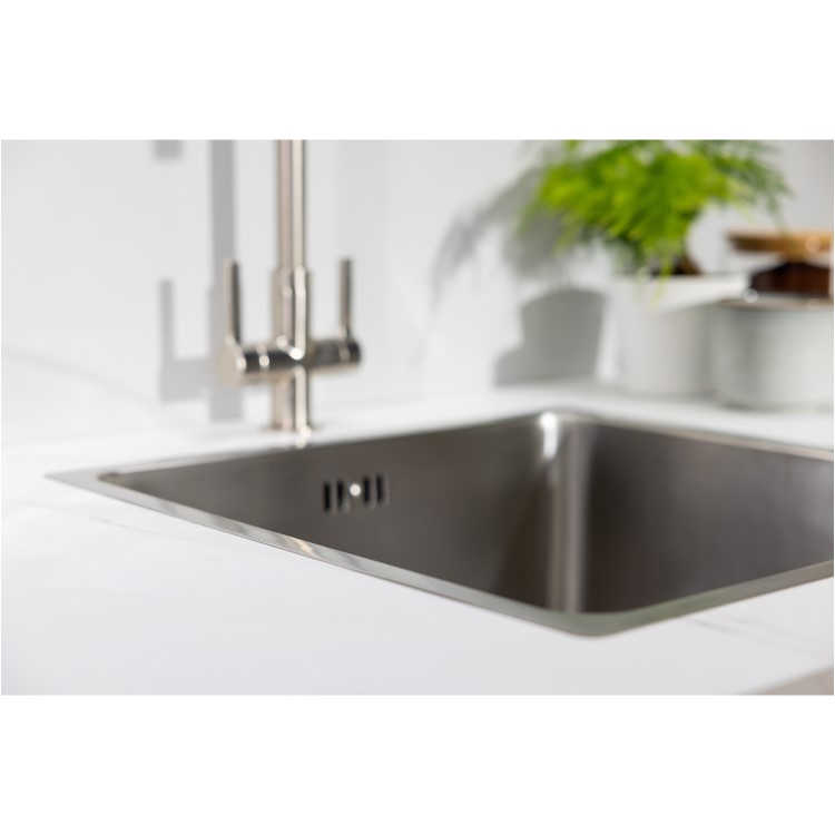 Abode Matrix R25 Single Bowl Inset / Undermount Brushed Stainless Steel Kitchen Sink