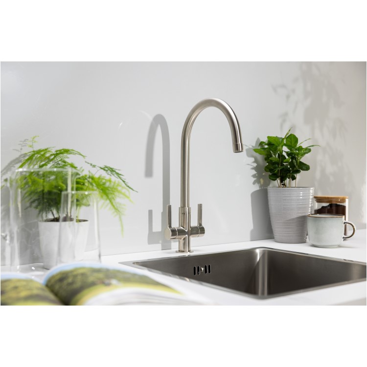 Abode Matrix R25 Single Bowl Inset / Undermount Brushed Stainless Steel Kitchen Sink