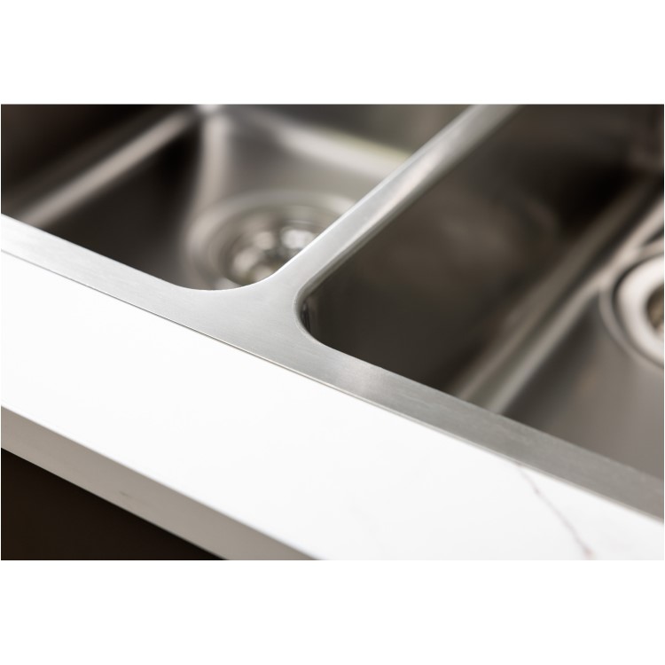 Abode Matrix R25 Left Hand 1.5 Bowl Inset / Undermount Brushed Stainless Steel Kitchen Sink