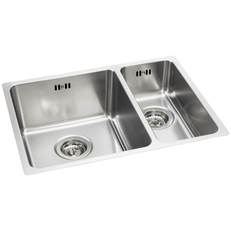 Abode Matrix R25 Left Hand 1.5 Bowl Inset / Undermount Brushed Stainless Steel Kitchen Sink