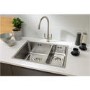 Abode Matrix R25 Left Hand 1.5 Bowl Inset / Undermount Brushed Stainless Steel Kitchen Sink