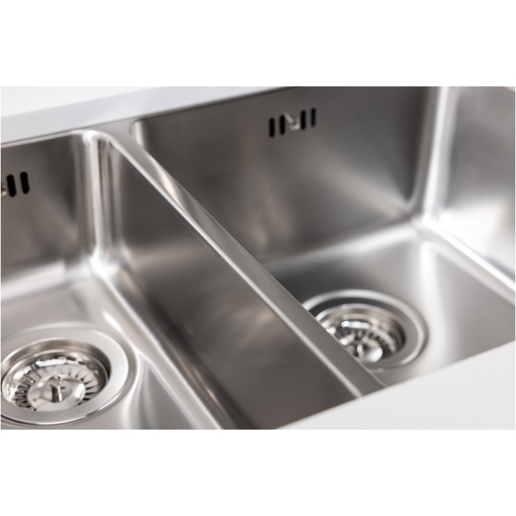 Abode Matrix R25 Right Hand 1.5 Bowl Inset / Undermount Brushed Stainless Steel Kitchen Sink
