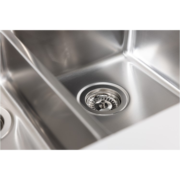 Abode Matrix R25 Right Hand 1.5 Bowl Inset / Undermount Brushed Stainless Steel Kitchen Sink