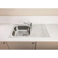 Abode Stria 1.0 Bowl Inset Stainless Steel Kitchen Sink with Mini Hilton Chrome Tap Pack