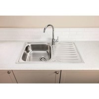 Abode Stria 1.0 Bowl Inset Stainless Steel Kitchen Sink with Nico Single Lever Chrome Tap Pack