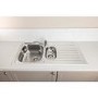 Abode Stria 1.5 Bowl Inset Stainless Steel Kitchen Sink with Mini Hilton Chrome Tap Pack