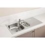 Abode Stria 1.5 Bowl Inset Stainless Steel Kitchen Sink with Mini Hilton Chrome Tap Pack