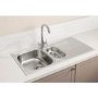 Abode Stria 1.5 Bowl Inset Stainless Steel Kitchen Sink with Marido Mixertap Chrome Tap Pack
