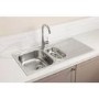 Abode Stria 1.5 Bowl Inset Stainless Steel Kitchen Sink with Nico Single Lever Chrome Tap Pack