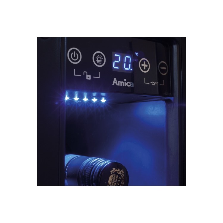 Refurbished Amica AWC150SS Freestanding 6 Bottle Single Zone Under Counter Wine Cooler Stainless Steel