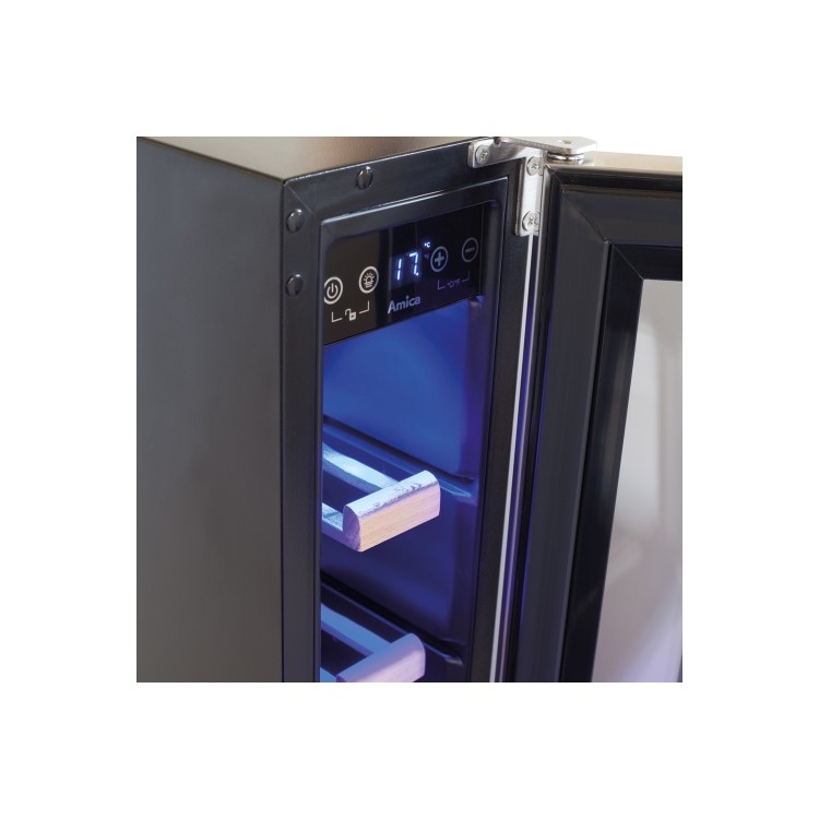 Refurbished Amica AWC150SS Freestanding 6 Bottle Single Zone Under Counter Wine Cooler Stainless Steel