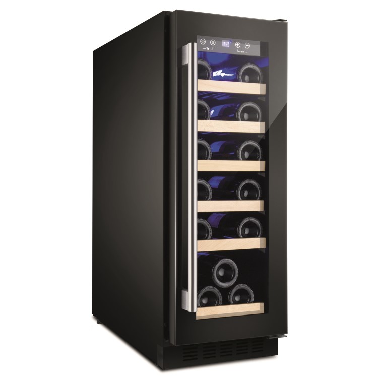 Amica 19 Bottle Capacity Single Zone Freestanding Under Counter Wine Cooler - Black