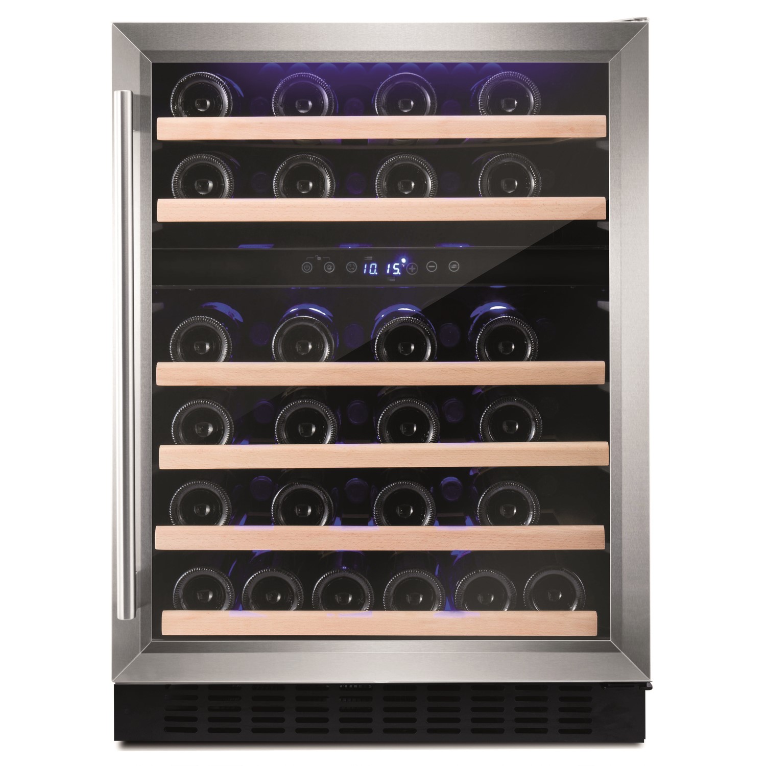 Amica 46 Bottle Capacity Dual Zone Freestanding Under Counter Wine Cooler - Stainless Steel