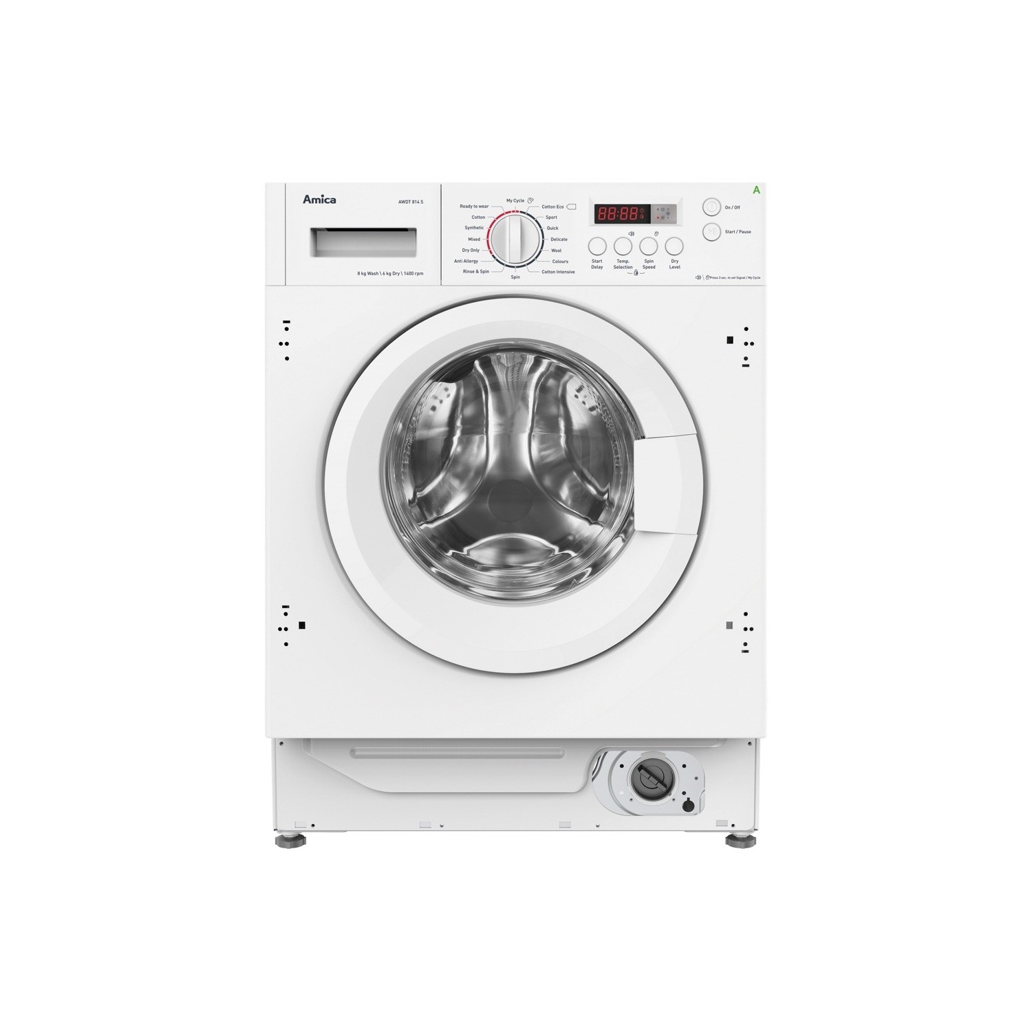 Amica 8kg Wash 6kg Dry 1400rpm Integrated Washer Dryer - White