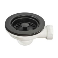 Abode Manual Basket Strainer Waste - Black