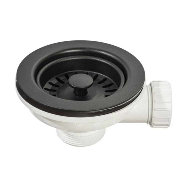 Abode Manual Basket Strainer Waste - Black
