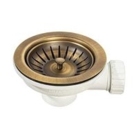 Abode 90mm Manual Basket Strainer Waste - Antique Brass