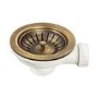 Abode 90mm Manual Basket Strainer Waste - Antique Brass