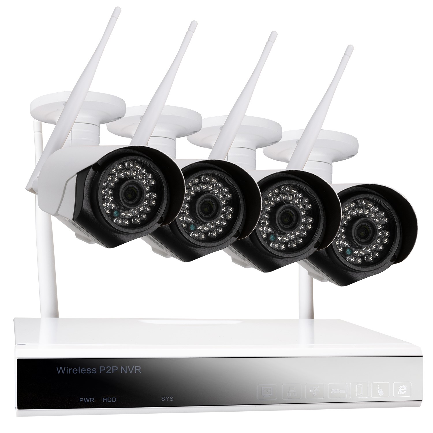 4 Camera 1080p HD Wireless Wifi NVR CCTV System with 1TB HDD