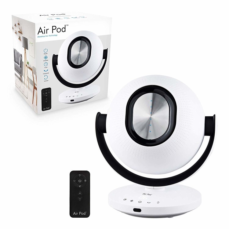 AirPod 10 inch Bladeless Fan with 6 Speeds and Oscillation Function - White