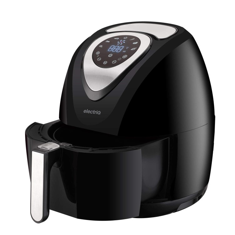 electriQ 3.2L Low Fat Healthy Air Fryer 1400w with Digital Controls and Divider